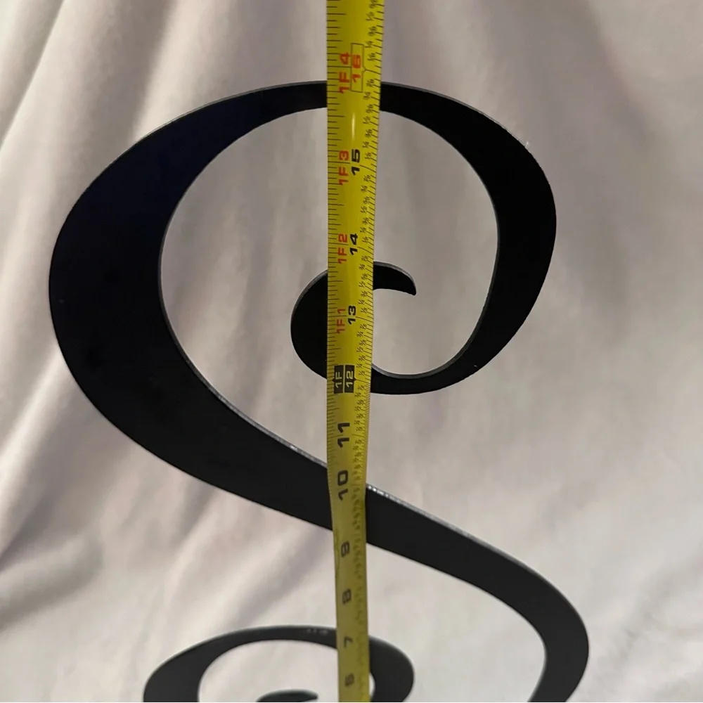 Metal Letter S Swirl Black Sculpture Decor - Picture 9 of 14